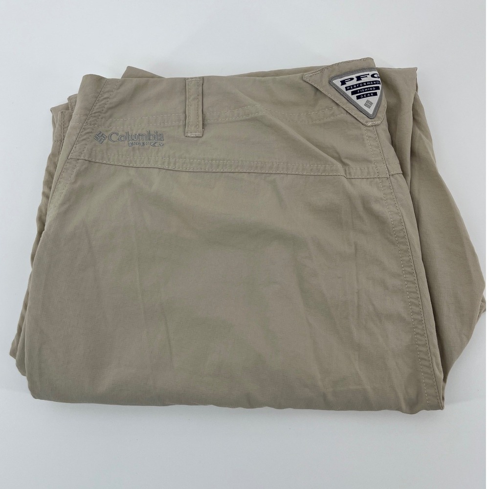 Columbia PFG Cargo Pants Womens 14 Tan Convertible Hiking Fishing XL8209